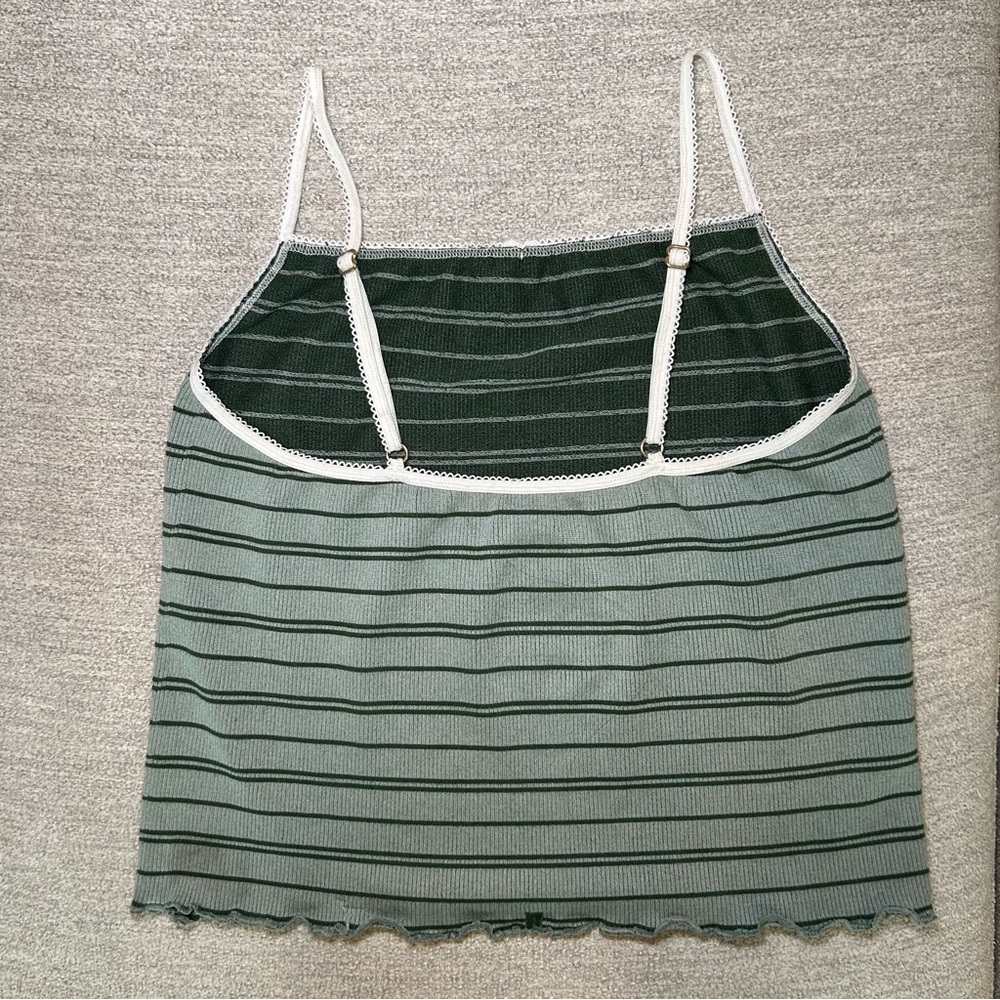 By Anthropologie Seamless Cami and Shorts Matching Set Green Stripe Size S/M - Picture 12 of 13